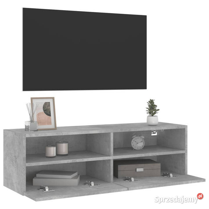 Ścienna szafka TV szarość betonu 100x30x30 mazowieckie Warszawa