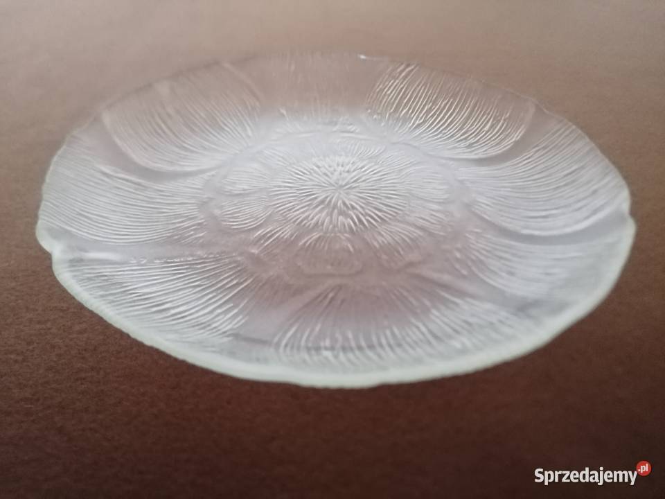Szklany talerz skamielina średnica 19 łódzkie Łódź
