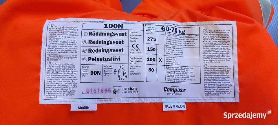 Kamizelka ratunkowa Compass 100N dorosłych 6070 Jasień