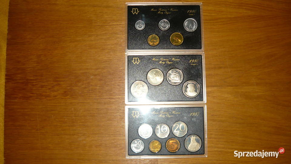 Polskie monety obiegowe zestaw 1980 1987 Numizmatyka Sokółka