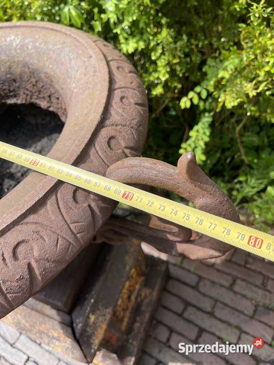 Ogromna 1 metr pałacowa donica żeliwna 60 dolnośląskie Bystrzyca Kłodzka