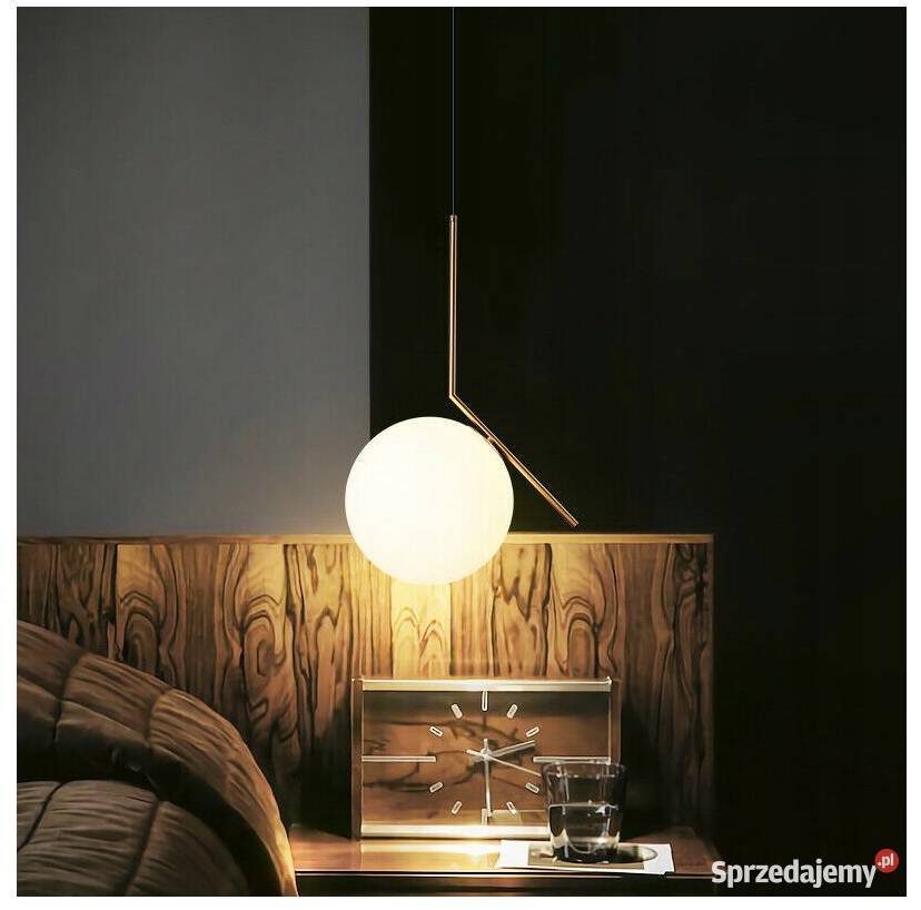 LAMPA SUFITOWA WISZĄCA NOWOCZESNA ZŁOTA SZKLANA