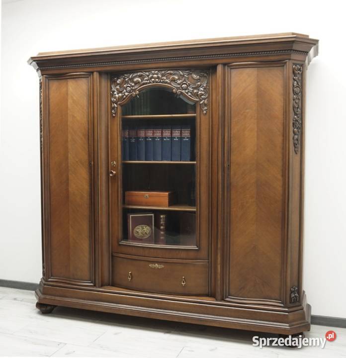 Antyczna biblioteka renowacji 217cm Szafy i garderoby wielkopolskie Jerka