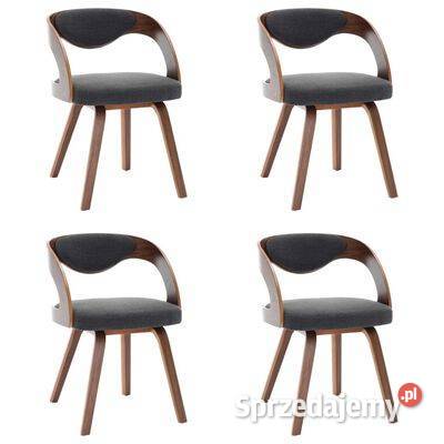 vidaXL Krzesła stołowe 4 ciemnoszare gięte
