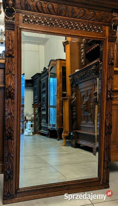 Piękne dębowe lustro neorenesansowesklep Dąbrowa Wyposażenie wnętrz Dąbrowa Górnicza
