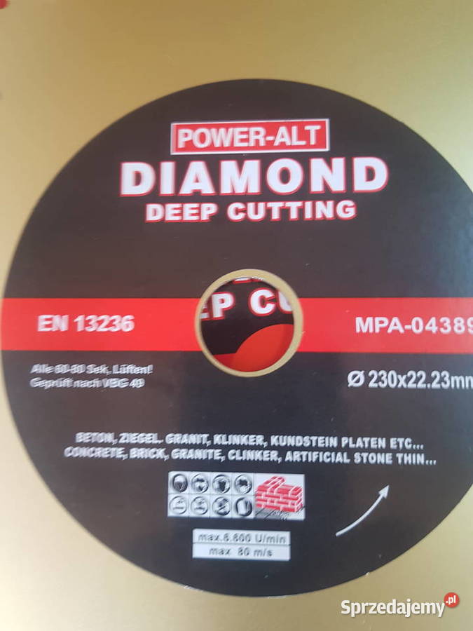 TARCZA DIAMENTOWA DO CIĘCIA 230 mm betonu złota Głogowa