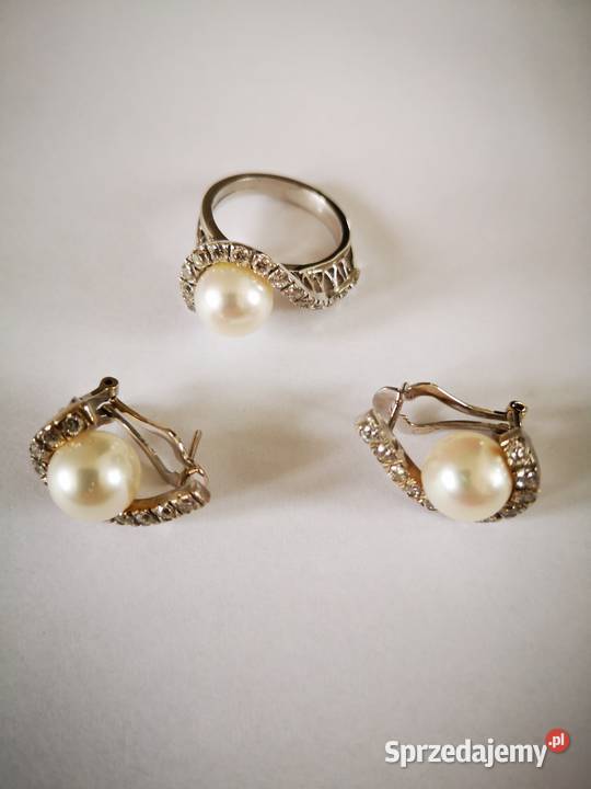 BRYLANTY zestaw złoty pierścionek kolczyki z Warszawa sprzedam