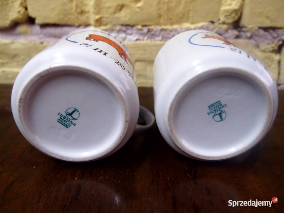 Kubki porcelanowe Lubiana znaki zodiaku Byk Łódź sprzedam