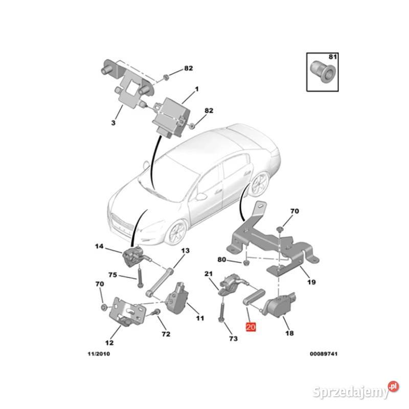 Łącznik korektora wysokości Citroen C5X7 C6 oryg Pruszcz Gdański