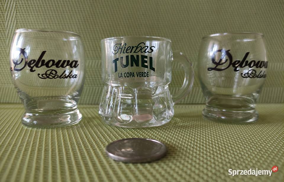 Kolekcjonerskie mini kieliszki szklane 3 Okazja Pruszków