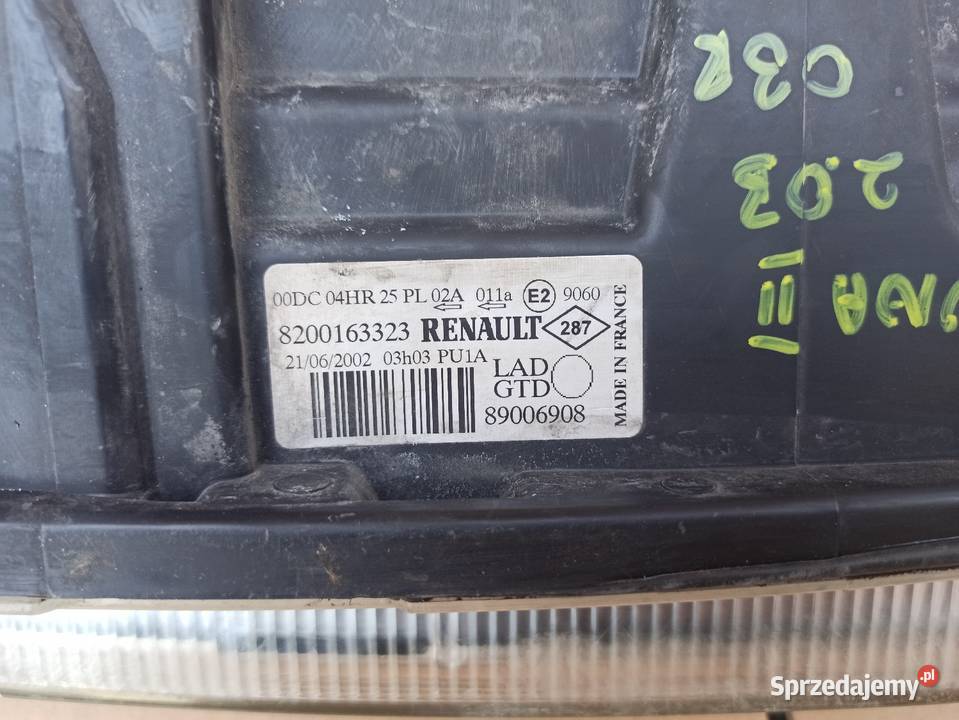 LAMPA LEWA PRZÓD RENAULT LAGUNA II 0105r XENON