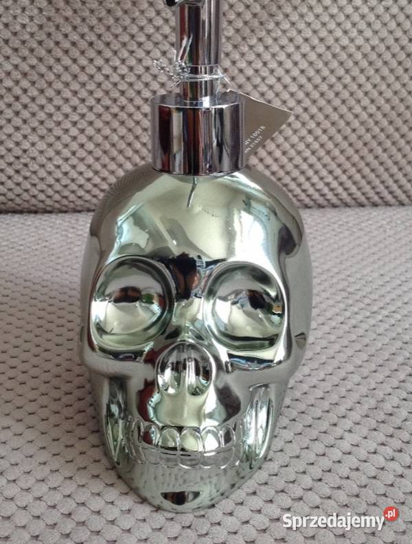 Chromowana czaszka pojemnik na mydło skull