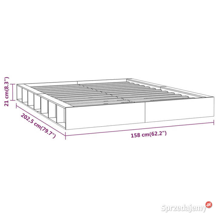 Rama łóżka biała lite drewno 140 x 200 WM820677 mazowieckie Warszawa