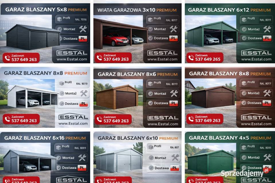 WIATA GRAFIT Garaż Blaszany HalaRALGaraże ESSTAL Warszawa sprzedam
