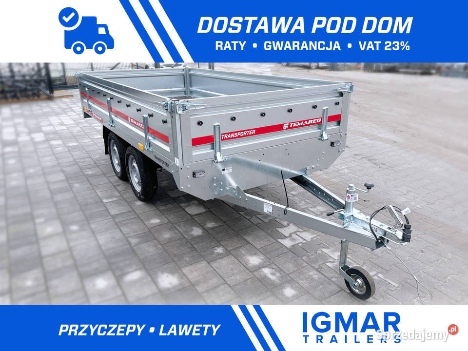 Przyczepa TEMARED TRANSPORTER 3015 DMC 750 304 burtowe Cegielsko