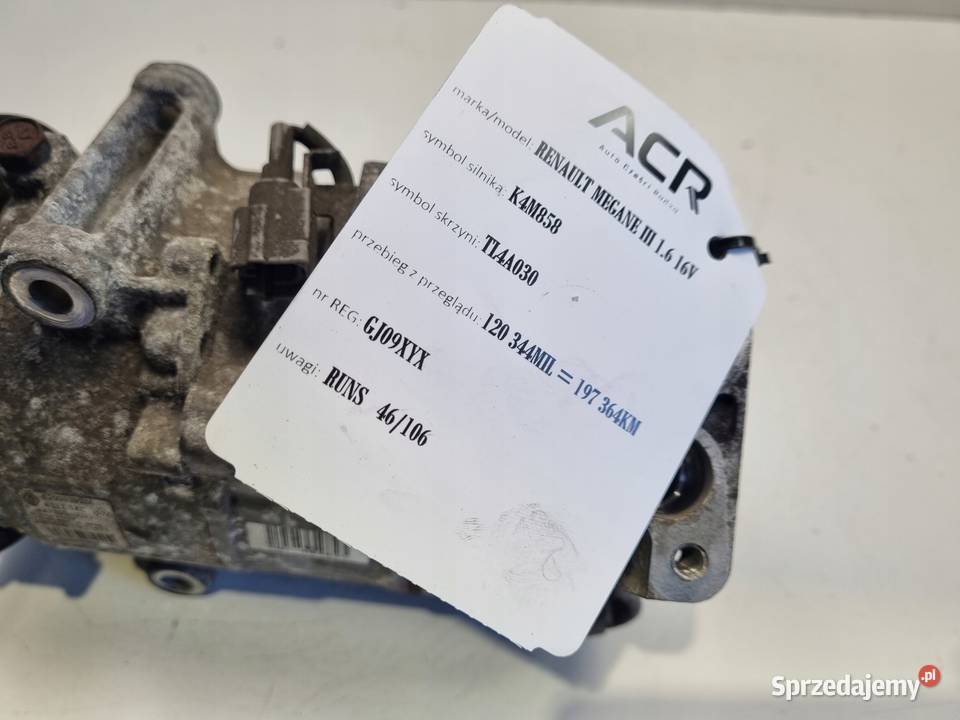 SPRĘŻARKA KLIMATYZACJI Renault Megane III 16 16V Kompresory klimatyzacji lubelskie Rudka