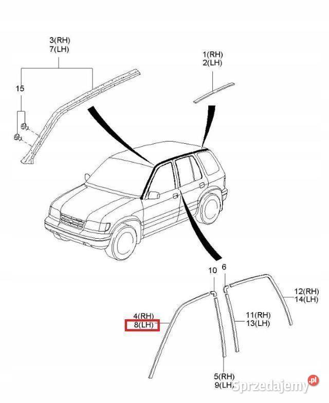 LISTWA RAMKA DRZWI LEWY PRZÓD KIA SPORTAGE 9502