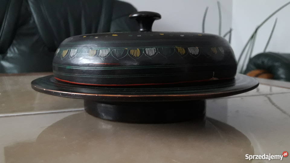 Antyk drewniany pojemnik na cukierki Japonia XIX