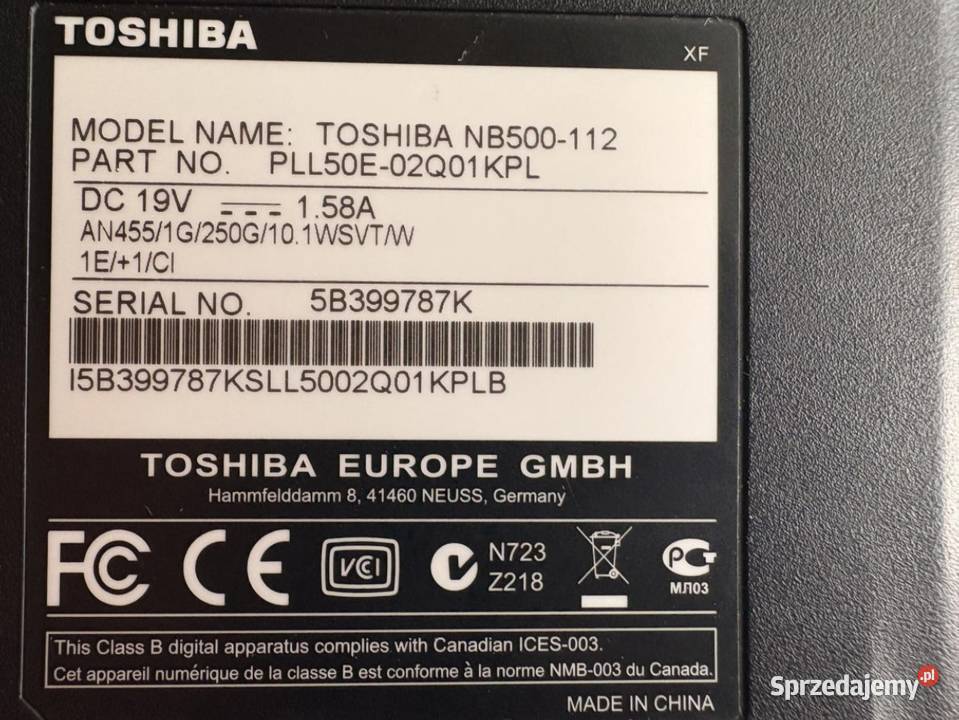 Syndyk sprzeda prawo własności do Netbooka Gdańsk sprzedam