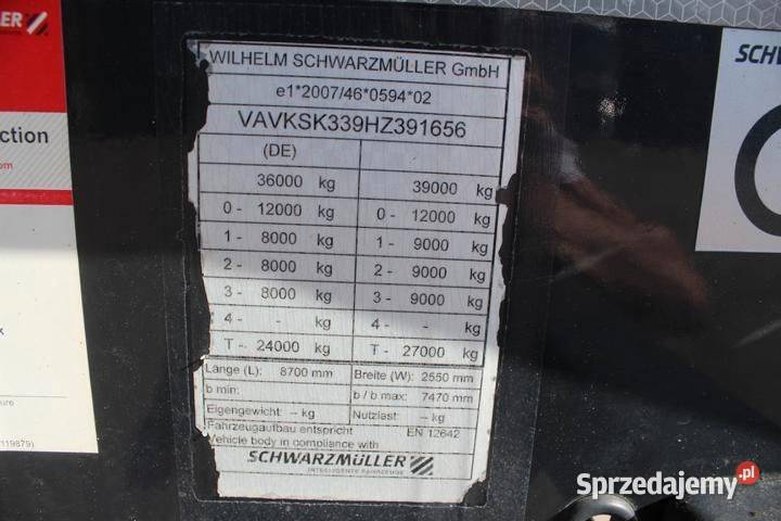 Naczepa wywrotka 28m Schwarzmuller bez Vatu Rok produkcji 2017 Wywrotki Warszawa