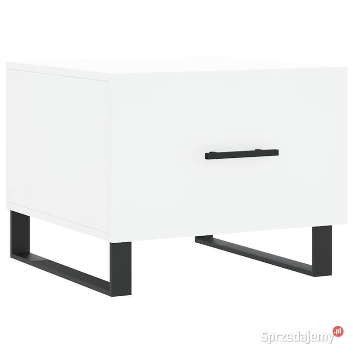 Stolik kawowy biały 50x50x40 materiał