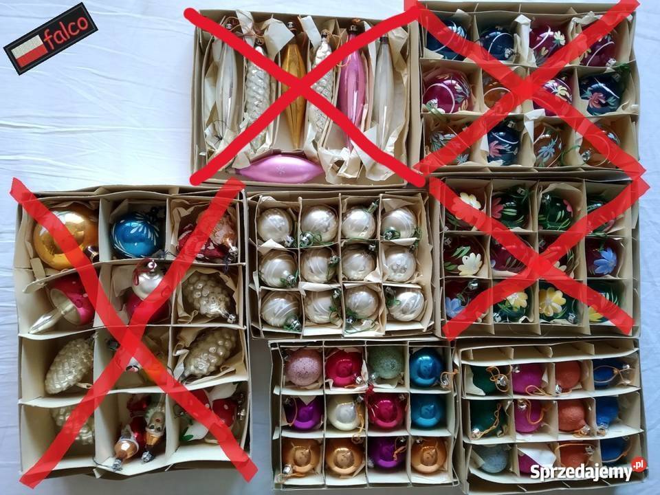 Pamiątki PRL 36x bombki choinkowe ręcznie Warszawa