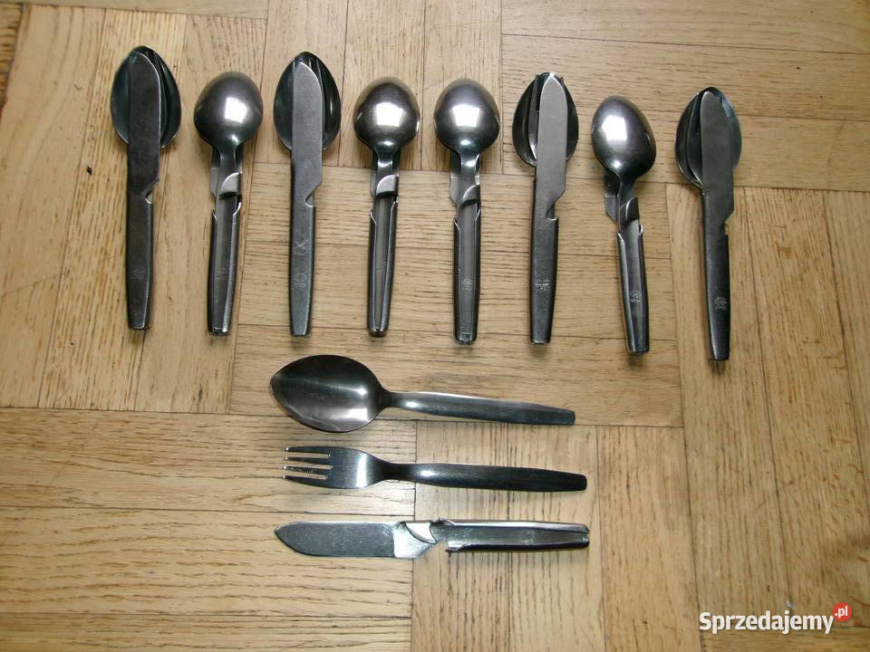 Niezbędnik wojskowy stalowy trzy częściowy z PRL Legionowo