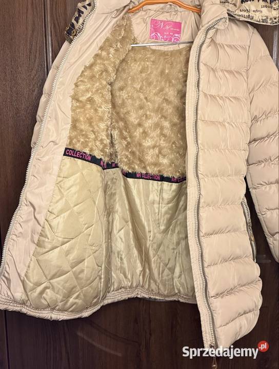 Ciepła kurtka pikowana z futerkiem mazowieckie Pruszków sprzedam