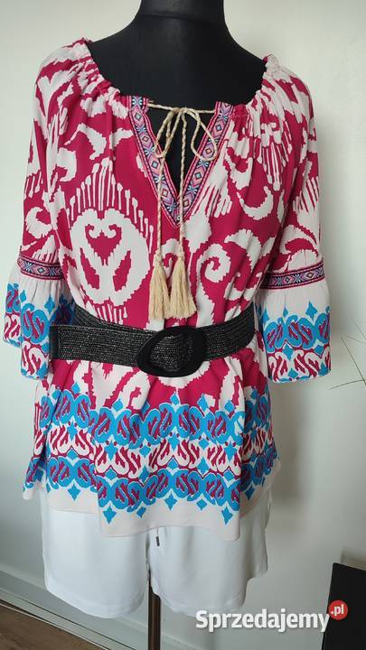 Włoska bluzka z wiskozy w stylu boho łódzkie Łódź sprzedam