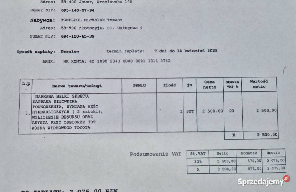 Wózek widłowy BT GT18 TOYOTA 18t 60m Triplex Kozów