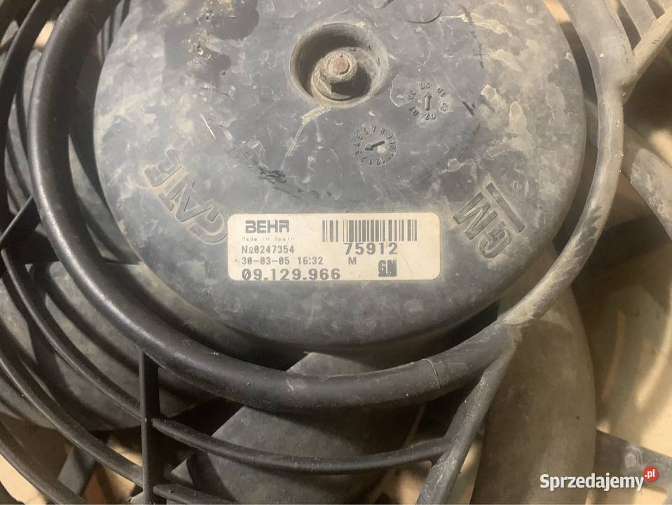 Wentylator chłodnicy 09129966 opel corsa c combo Szczecin