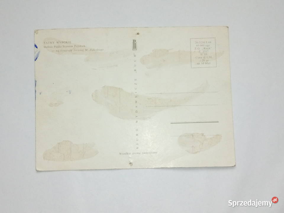 Pocztowka z Tatr Wysokich z 1969r Niezapisana Dąbrowa Górnicza