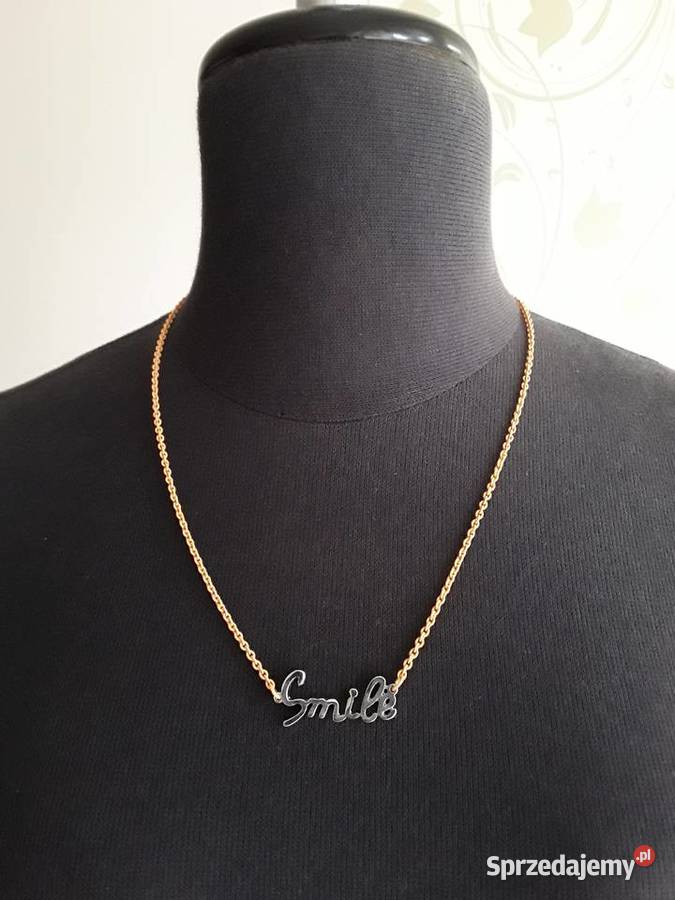 Naszyjnik Smile łańcuszek pomarańczowy posrebrzane sprzedam