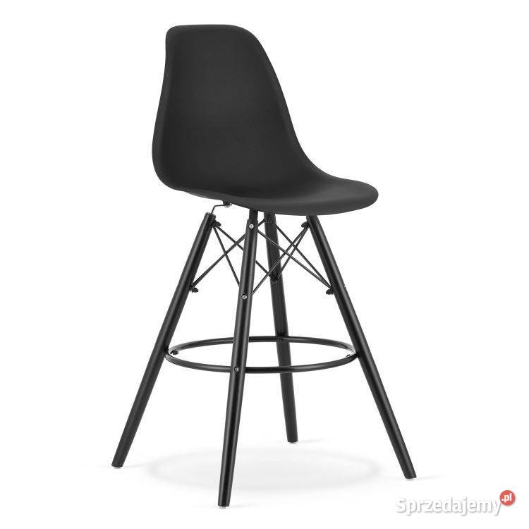 Hoker wysokie krzesło barowe stołek - czarny