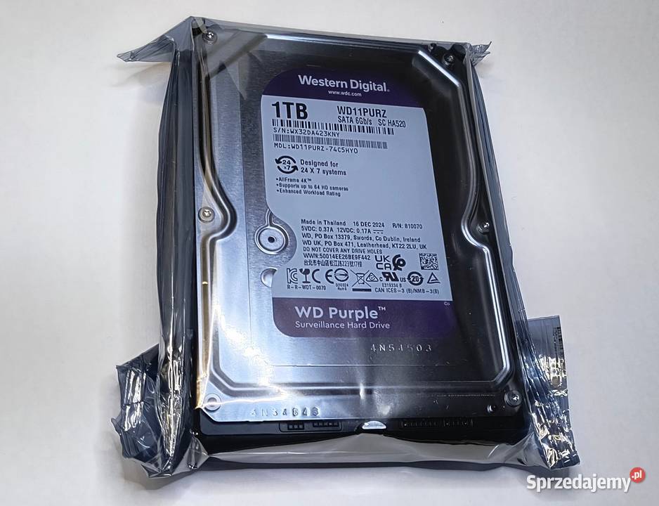 Dysk HDD 1TB WD11PURZ 24x7 okazja Dyski pomorskie Gdańsk