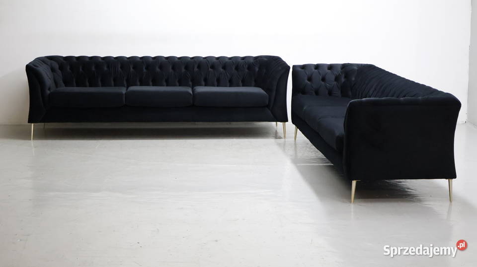 STY DESIGN WIELKA SOFA 33 kanapa czarny welur wielkopolskie Poznań