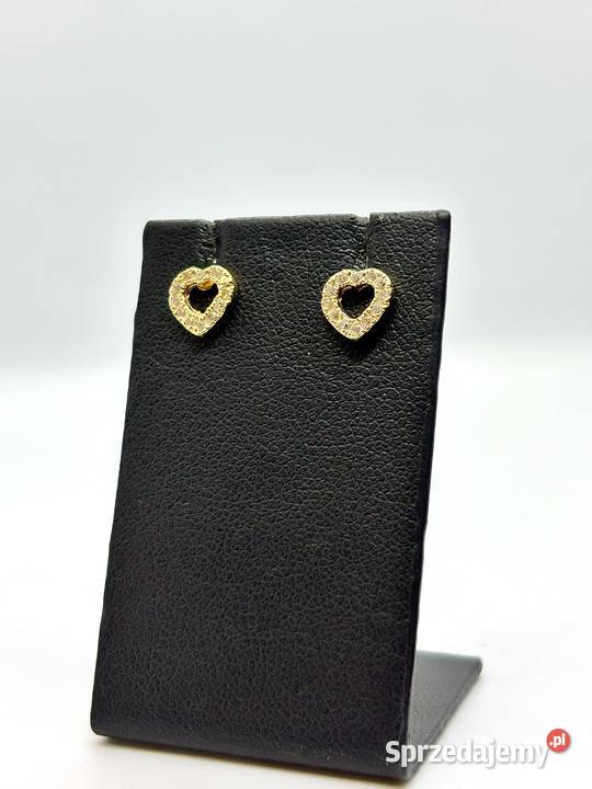 Nowe złote kolczyki pr 585 108g Serca Sztyft złoto Elbląg sprzedam