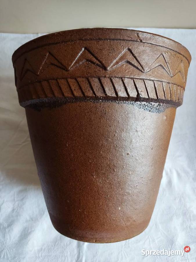 Donica doniczka duża ceramiczna gliniana fi 25 opolskie Głuchołazy