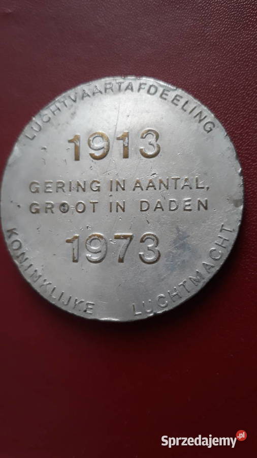 Holenderskie Królewskie LotnictwoMedal 1973 r50 Konin