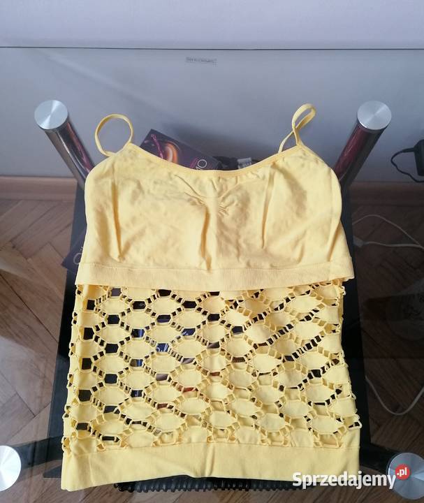 NOWY ŻÓŁTY TOP NA RAMIĄCZKACH DUŻE OCZKA RLXL Łódź sprzedam