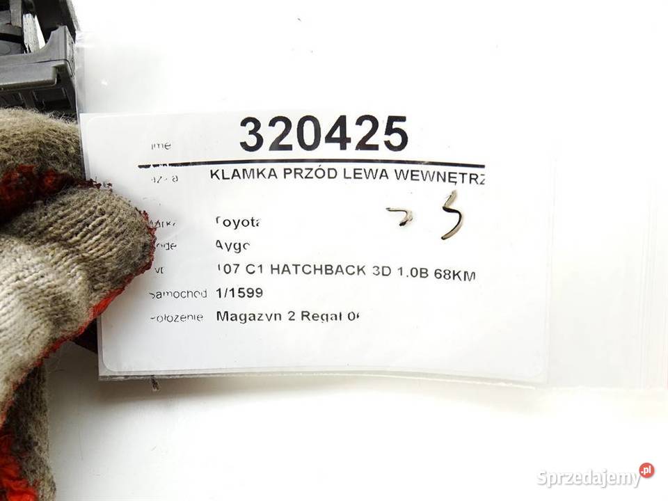 KLAMKA PRZÓD LEWA WEWNĘTRZNA TOYOTA AYGO I