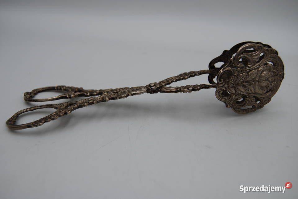 Szczypce ze srebra pr800 motyw reliefu kwiatowy Poznań