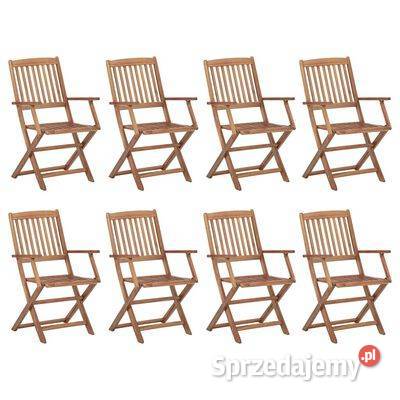 vidaXL Składane krzesła ogrodowe, 8 szt., lite drewno akacjo
