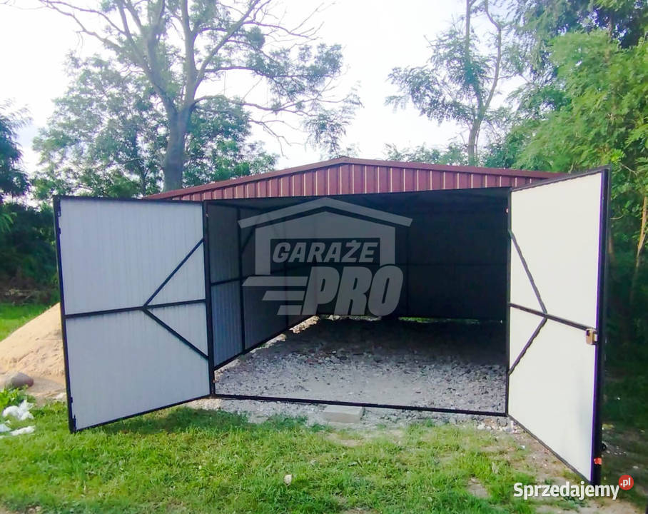 Garaż blaszany 4x7 Brama Brąz Dach dwuspadowy 251zł/m2 sprzedam