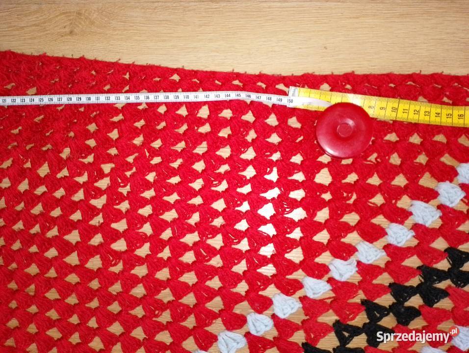 CHUSTA ażurowa trójkątna z frędzlami duża poncho Dodatki Złotniki