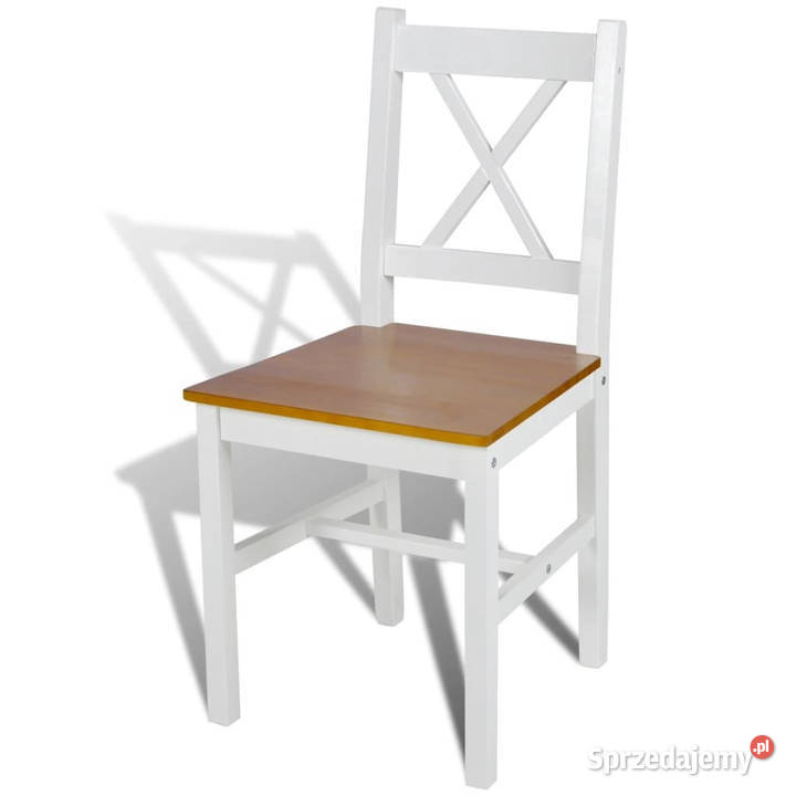 Krzesła stołowe 6 białe drewno sosnowe WM271497