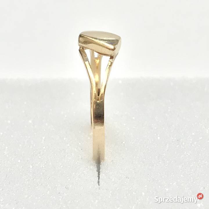 Złoty PIERŚCIONEK 14K KRÓLEWNY płaski TOP r13 mazowieckie