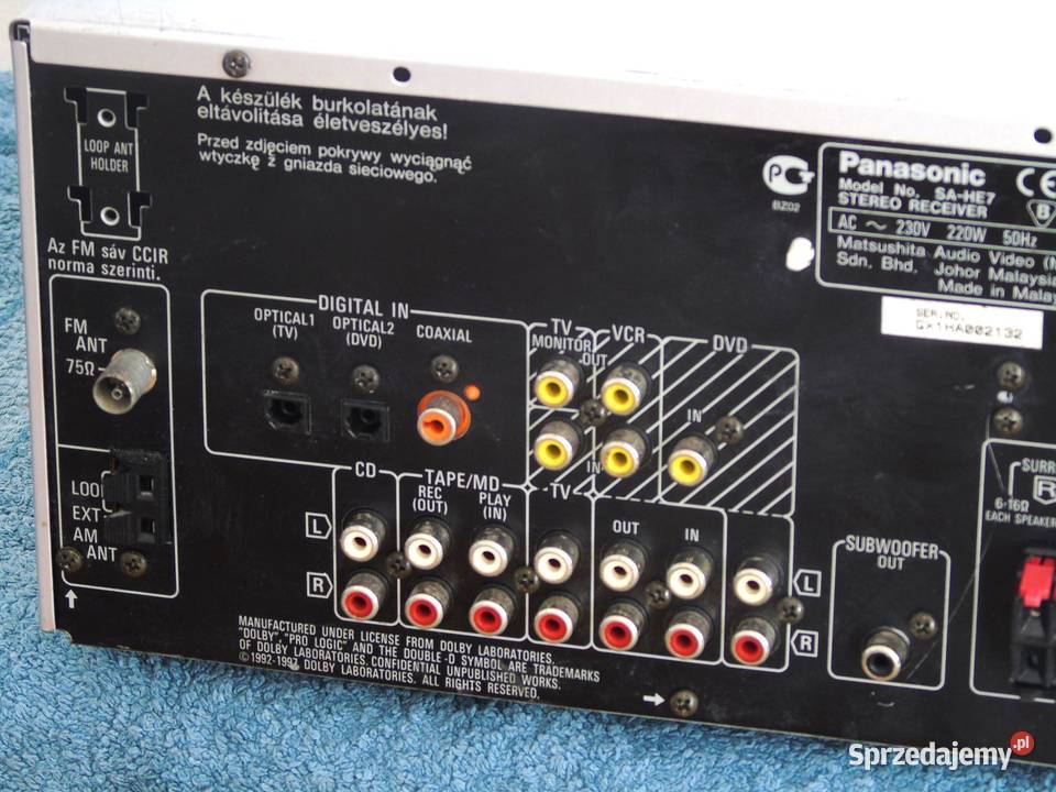 Amplituner Panasonic SAHE7 mocny DOSTAWA Jasło sprzedam