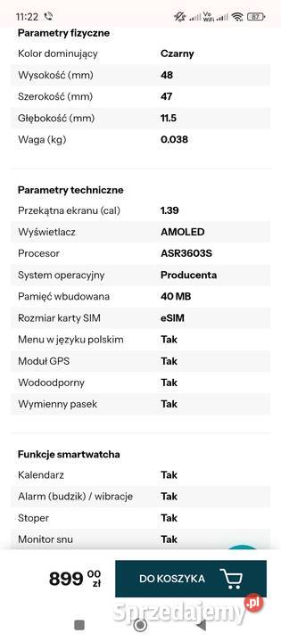 Smartwatch Maxcom FW01 Uran eSIM Czerwona