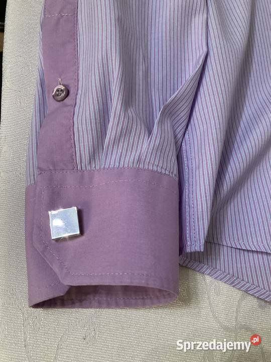 Koszula Biznesowa Casualowa Slim Elegancka fioletowy Czerwionka-Leszczyny